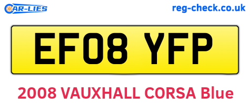 EF08YFP are the vehicle registration plates.