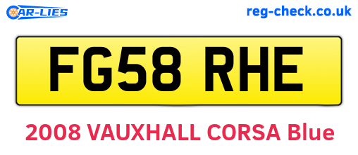 FG58RHE are the vehicle registration plates.