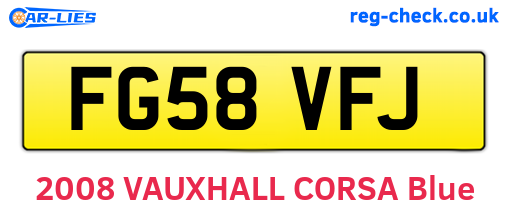 FG58VFJ are the vehicle registration plates.