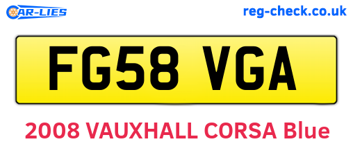 FG58VGA are the vehicle registration plates.