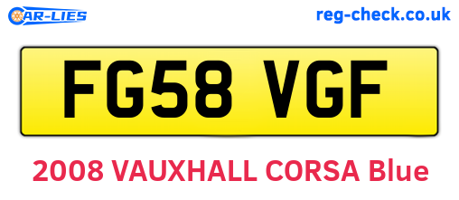 FG58VGF are the vehicle registration plates.
