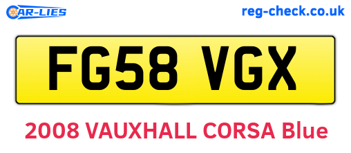 FG58VGX are the vehicle registration plates.