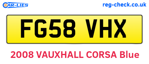 FG58VHX are the vehicle registration plates.