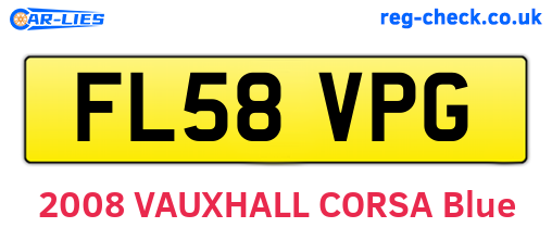 FL58VPG are the vehicle registration plates.