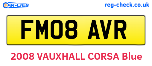 FM08AVR are the vehicle registration plates.