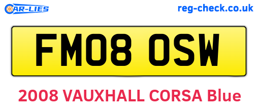 FM08OSW are the vehicle registration plates.