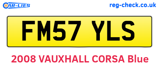 FM57YLS are the vehicle registration plates.