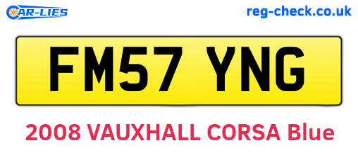 FM57YNG are the vehicle registration plates.
