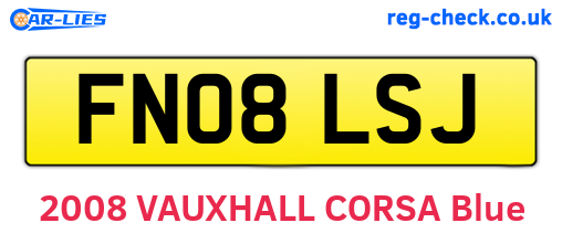 FN08LSJ are the vehicle registration plates.