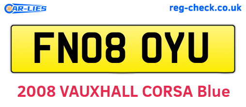 FN08OYU are the vehicle registration plates.