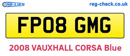 FP08GMG are the vehicle registration plates.