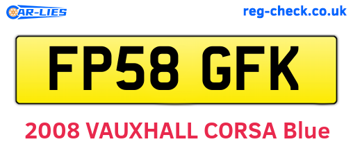 FP58GFK are the vehicle registration plates.