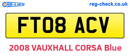 FT08ACV are the vehicle registration plates.