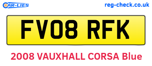 FV08RFK are the vehicle registration plates.