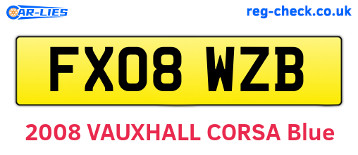 FX08WZB are the vehicle registration plates.