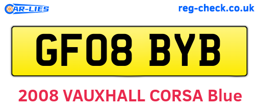 GF08BYB are the vehicle registration plates.