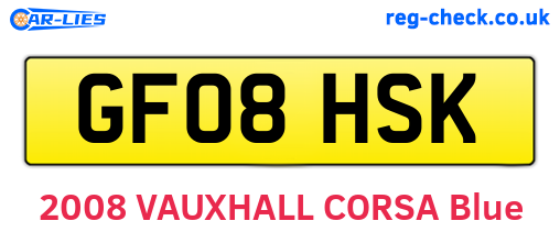 GF08HSK are the vehicle registration plates.