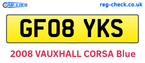GF08YKS are the vehicle registration plates.