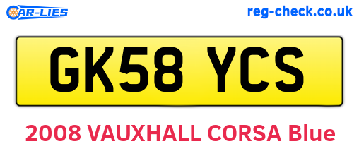 GK58YCS are the vehicle registration plates.