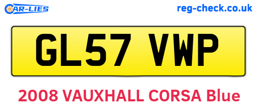 GL57VWP are the vehicle registration plates.