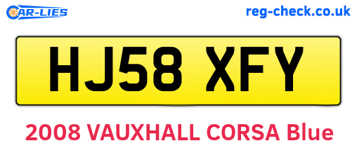 HJ58XFY are the vehicle registration plates.