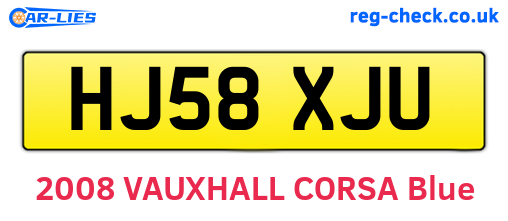 HJ58XJU are the vehicle registration plates.