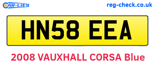 HN58EEA are the vehicle registration plates.