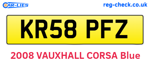 KR58PFZ are the vehicle registration plates.
