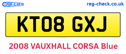 KT08GXJ are the vehicle registration plates.