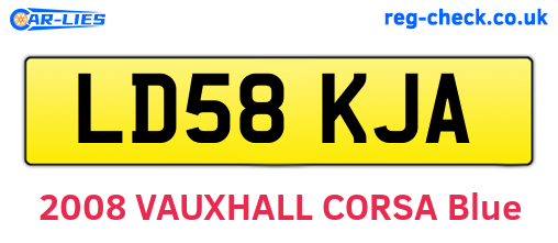 LD58KJA are the vehicle registration plates.