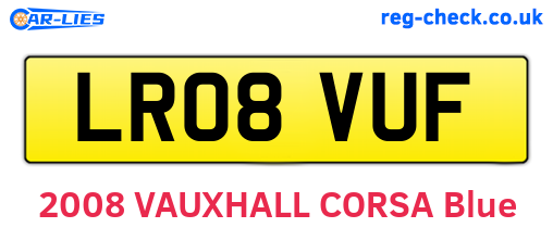 LR08VUF are the vehicle registration plates.