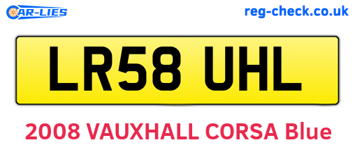 LR58UHL are the vehicle registration plates.