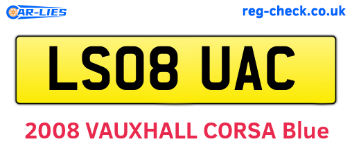 LS08UAC are the vehicle registration plates.