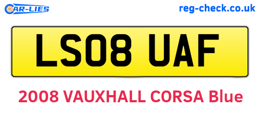 LS08UAF are the vehicle registration plates.