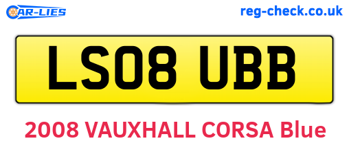 LS08UBB are the vehicle registration plates.