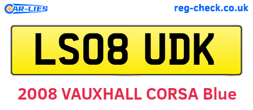 LS08UDK are the vehicle registration plates.