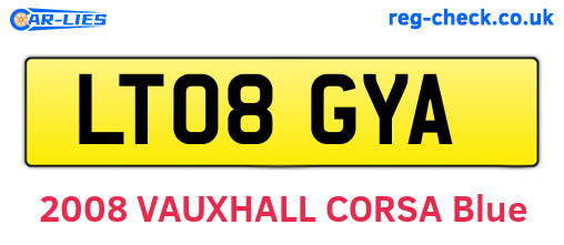 LT08GYA are the vehicle registration plates.