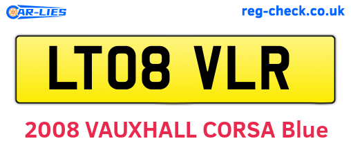 LT08VLR are the vehicle registration plates.