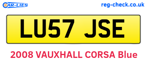 LU57JSE are the vehicle registration plates.