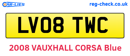 LV08TWC are the vehicle registration plates.