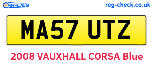 MA57UTZ are the vehicle registration plates.
