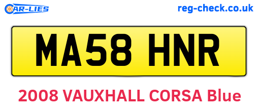 MA58HNR are the vehicle registration plates.