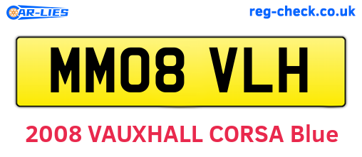 MM08VLH are the vehicle registration plates.