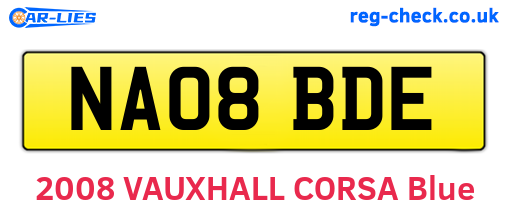 NA08BDE are the vehicle registration plates.