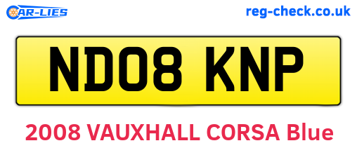 ND08KNP are the vehicle registration plates.