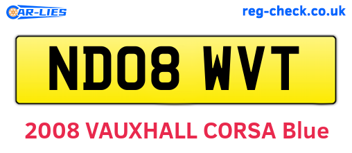 ND08WVT are the vehicle registration plates.