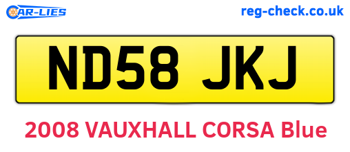 ND58JKJ are the vehicle registration plates.