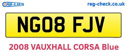 NG08FJV are the vehicle registration plates.