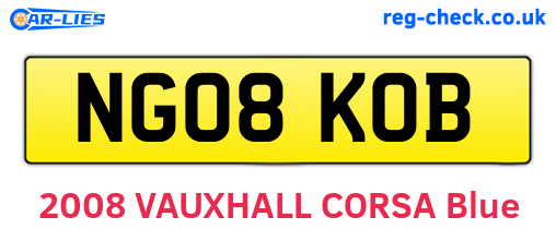 NG08KOB are the vehicle registration plates.