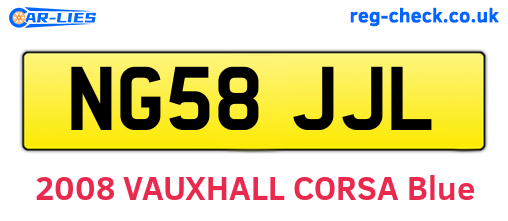 NG58JJL are the vehicle registration plates.